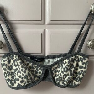 Brand new , soft lightweight grey and cream bralette. Size M